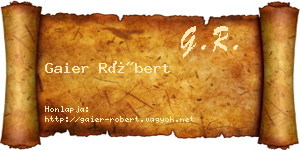 Gaier Róbert névjegykártya